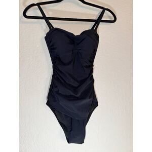 Gottex One-Piece Black Swimsuit | Sz6 Ruched‎ Sweetheart Neckline New w/out Tags